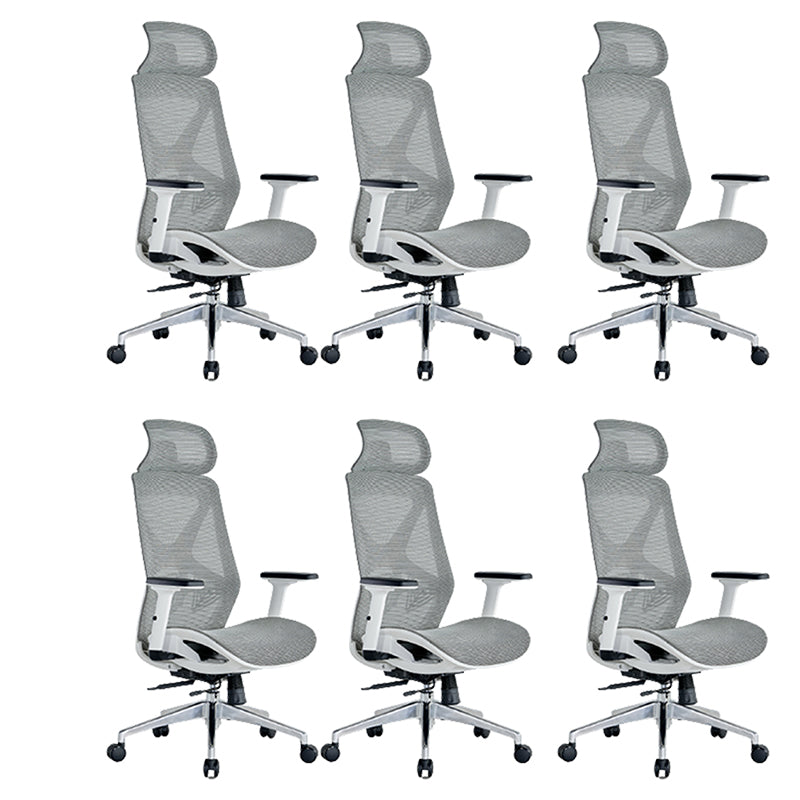 Modern Adjustable Arms Computer Chair with Wheels Nylon Desk Chair