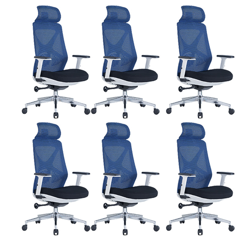 Modern Adjustable Arms Computer Chair with Wheels Nylon Desk Chair