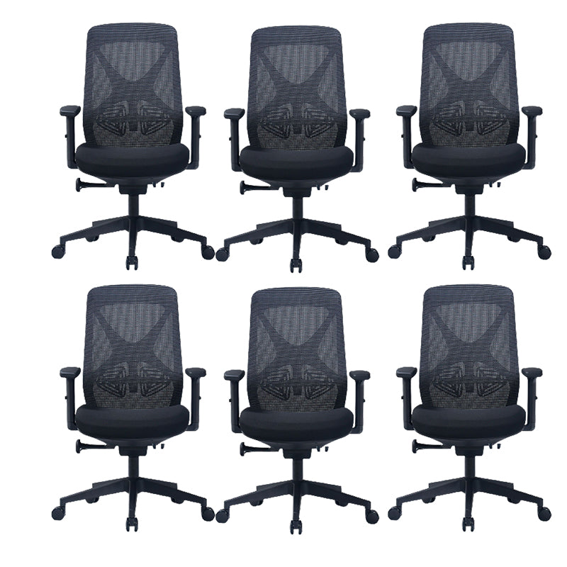 Modern Adjustable Arms Computer Chair with Wheels Nylon Desk Chair