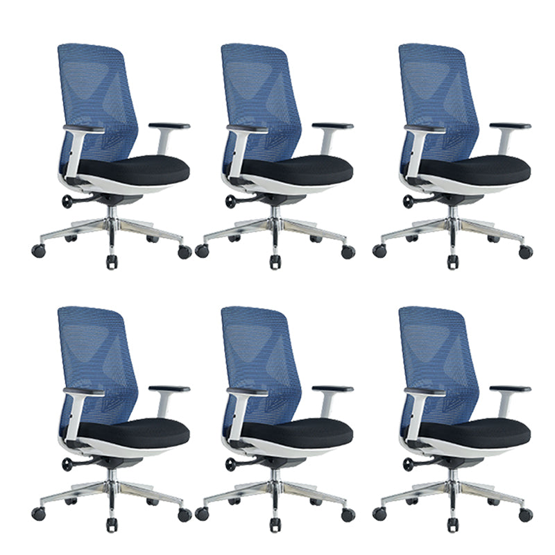 Modern Adjustable Arms Computer Chair with Wheels Nylon Desk Chair