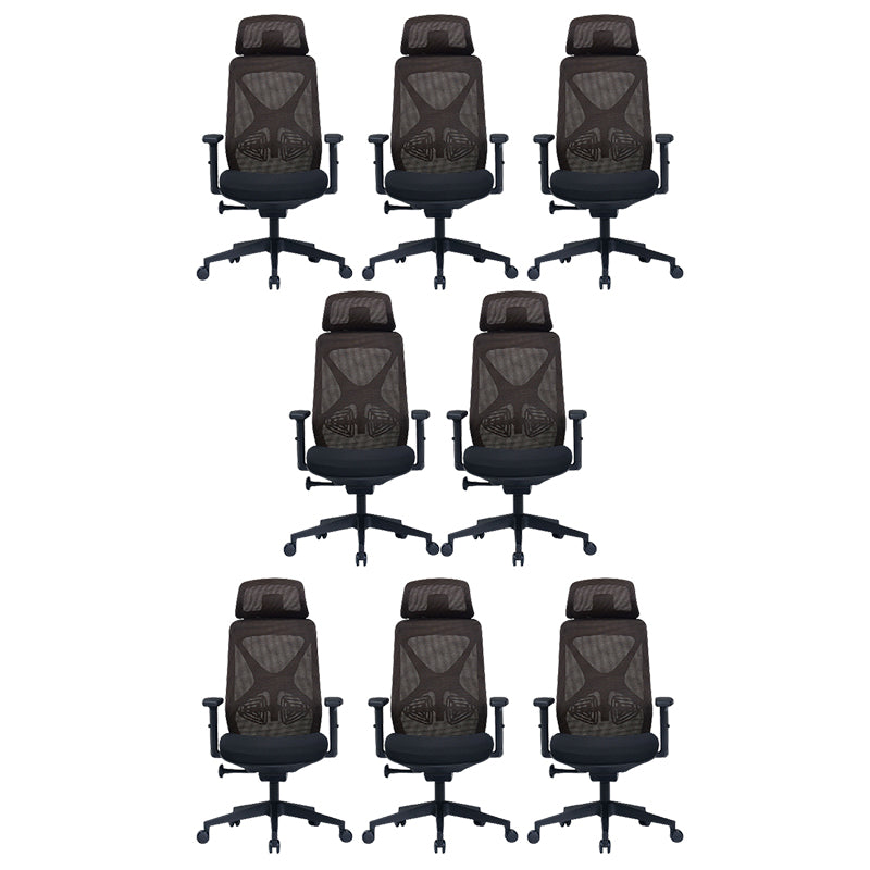 Modern Adjustable Arms Computer Chair with Wheels Nylon Desk Chair