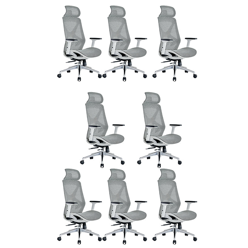 Modern Adjustable Arms Computer Chair with Wheels Nylon Desk Chair