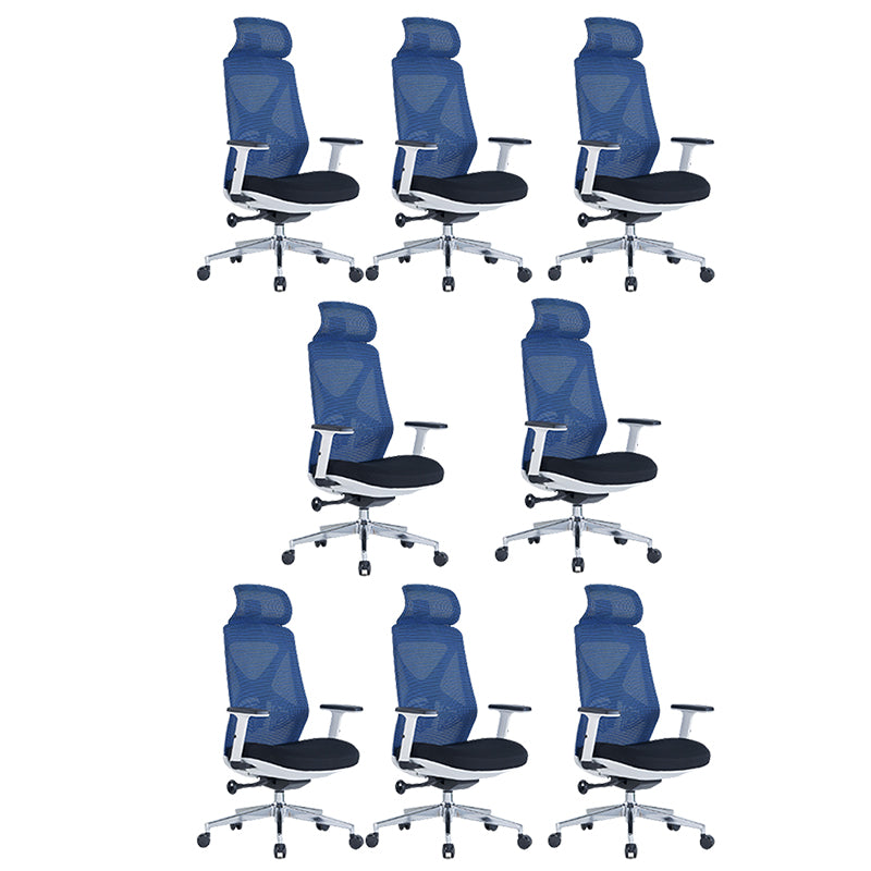 Modern Adjustable Arms Computer Chair with Wheels Nylon Desk Chair