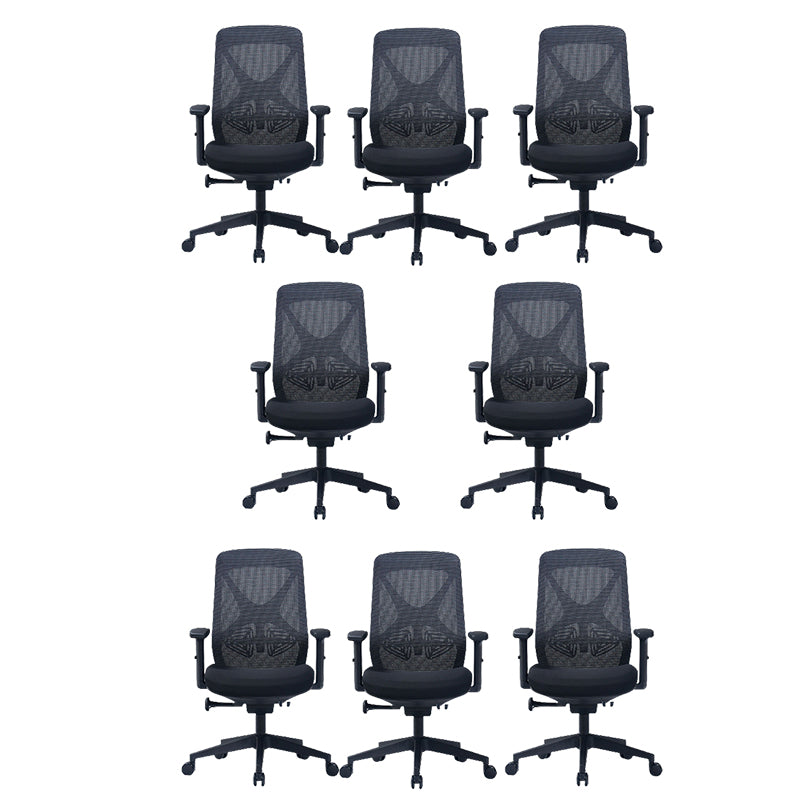 Modern Adjustable Arms Computer Chair with Wheels Nylon Desk Chair