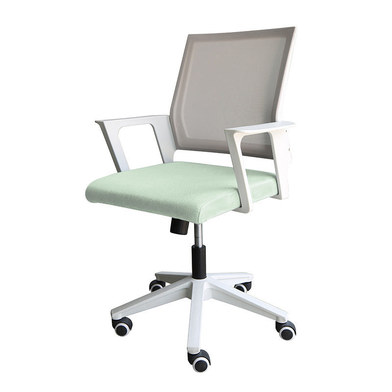 Modern & Contemporary Wheels Chair Fabric Desk Chair Mid-Back Office Chair