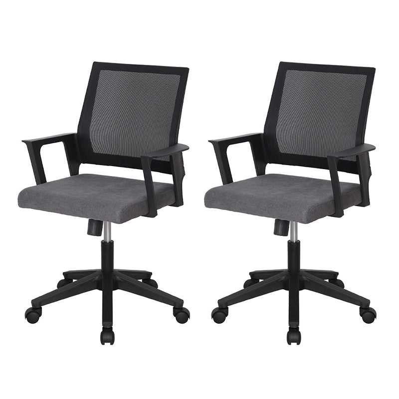 Modern & Contemporary Wheels Chair Fabric Desk Chair Mid-Back Office Chair