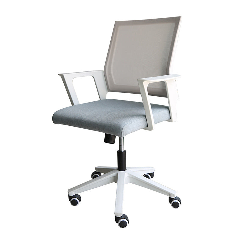 Modern & Contemporary Wheels Chair Fabric Desk Chair Mid-Back Office Chair