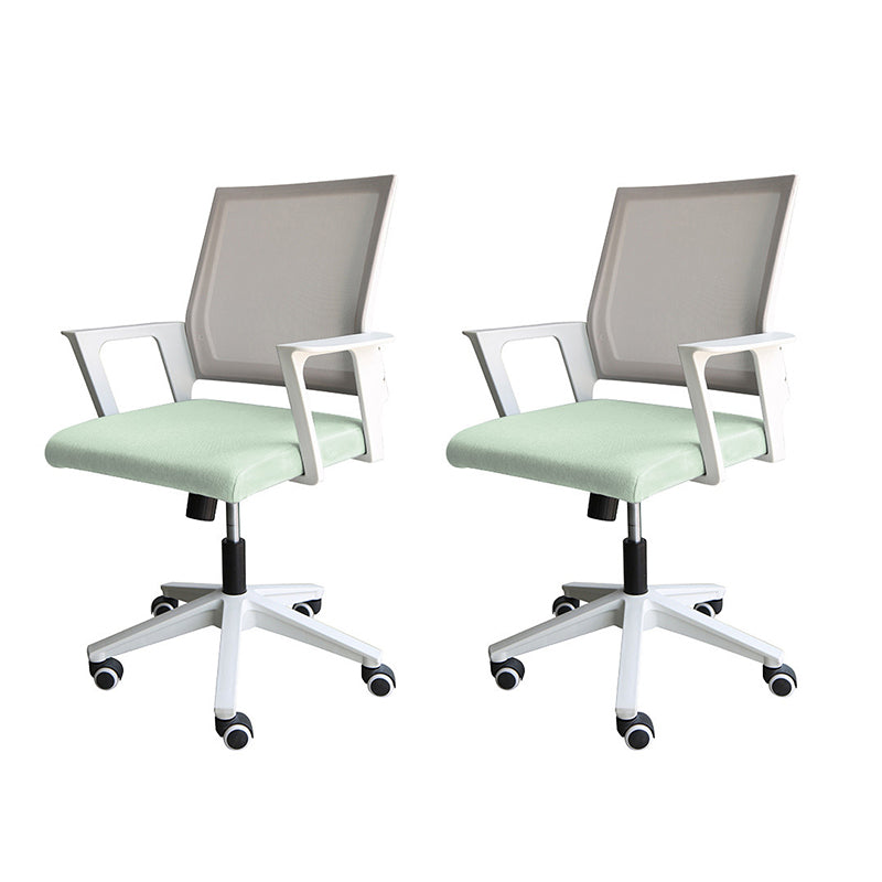 Modern & Contemporary Wheels Chair Fabric Desk Chair Mid-Back Office Chair