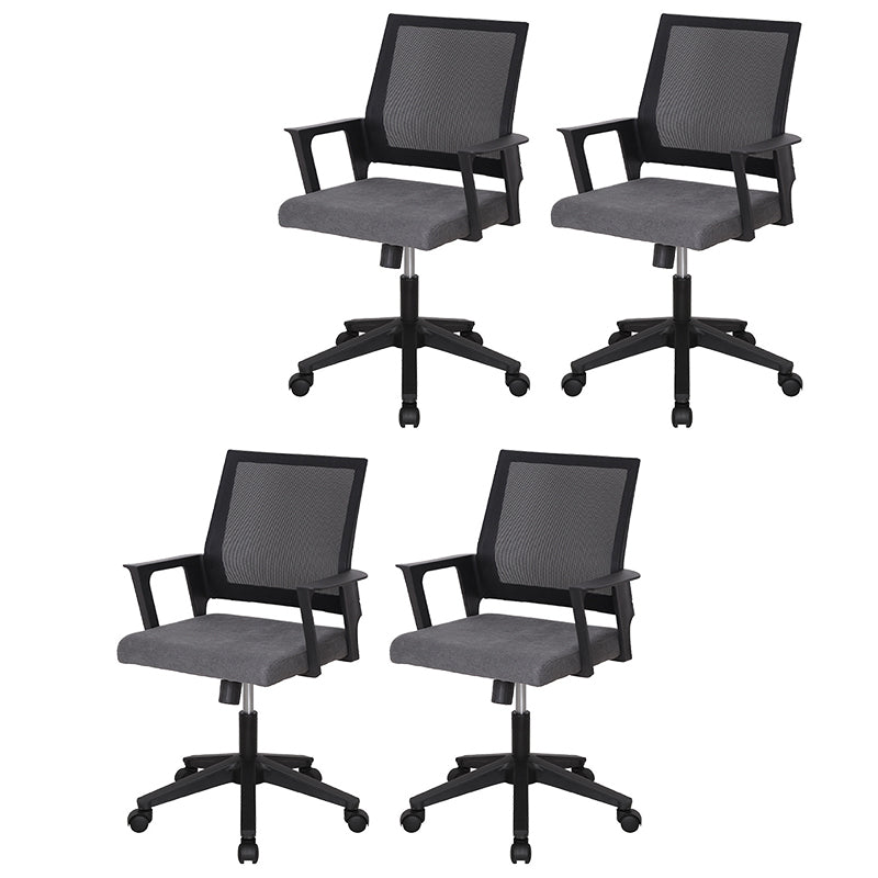 Modern & Contemporary Wheels Chair Fabric Desk Chair Mid-Back Office Chair