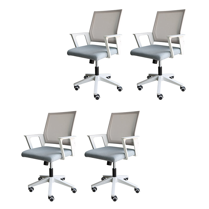 Modern & Contemporary Wheels Chair Fabric Desk Chair Mid-Back Office Chair