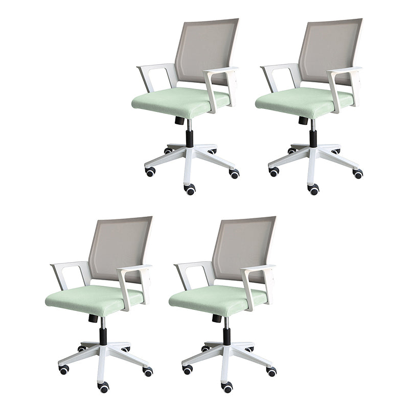 Modern & Contemporary Wheels Chair Fabric Desk Chair Mid-Back Office Chair