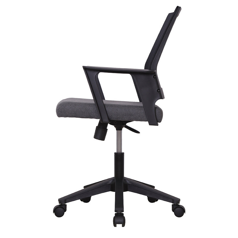 Modern & Contemporary Wheels Chair Fabric Desk Chair Mid-Back Office Chair