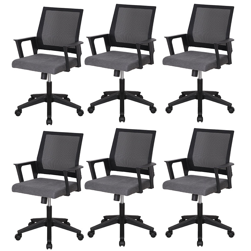 Modern & Contemporary Wheels Chair Fabric Desk Chair Mid-Back Office Chair