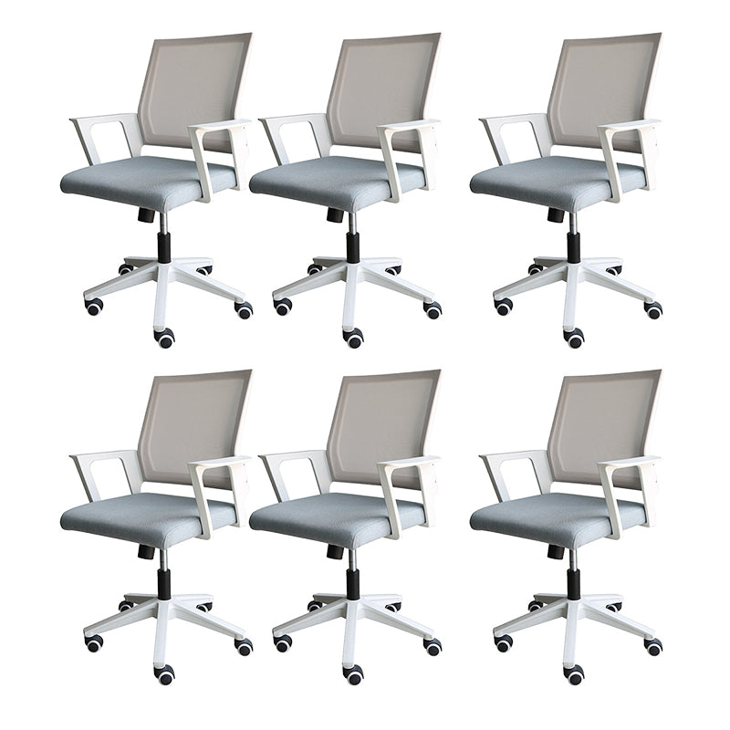 Modern & Contemporary Wheels Chair Fabric Desk Chair Mid-Back Office Chair