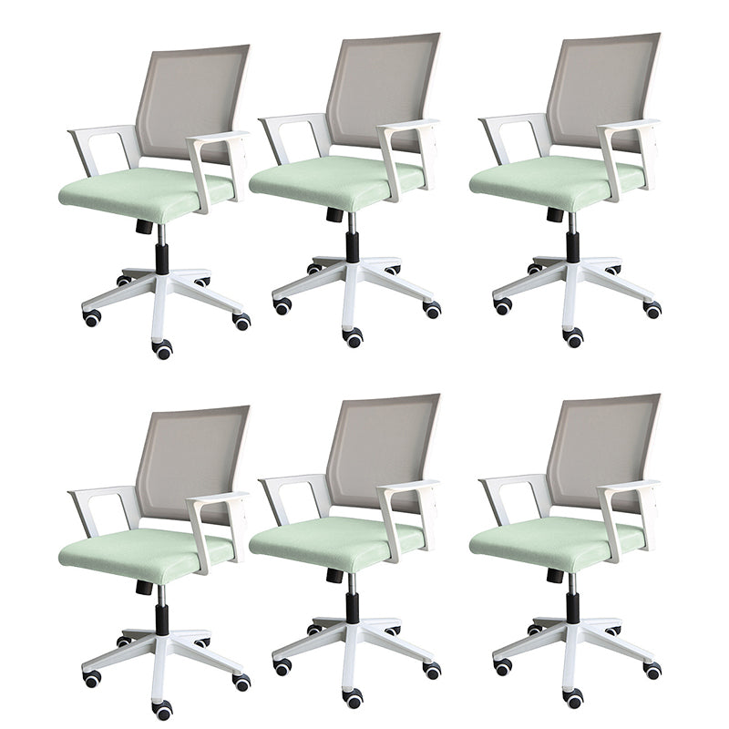 Modern & Contemporary Wheels Chair Fabric Desk Chair Mid-Back Office Chair