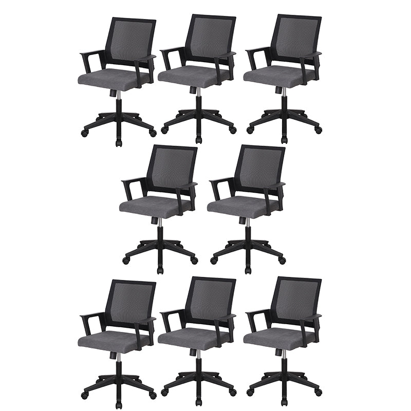 Modern & Contemporary Wheels Chair Fabric Desk Chair Mid-Back Office Chair