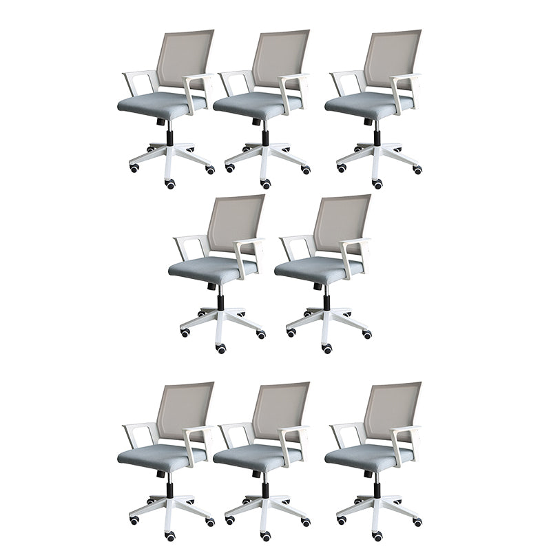 Modern & Contemporary Wheels Chair Fabric Desk Chair Mid-Back Office Chair