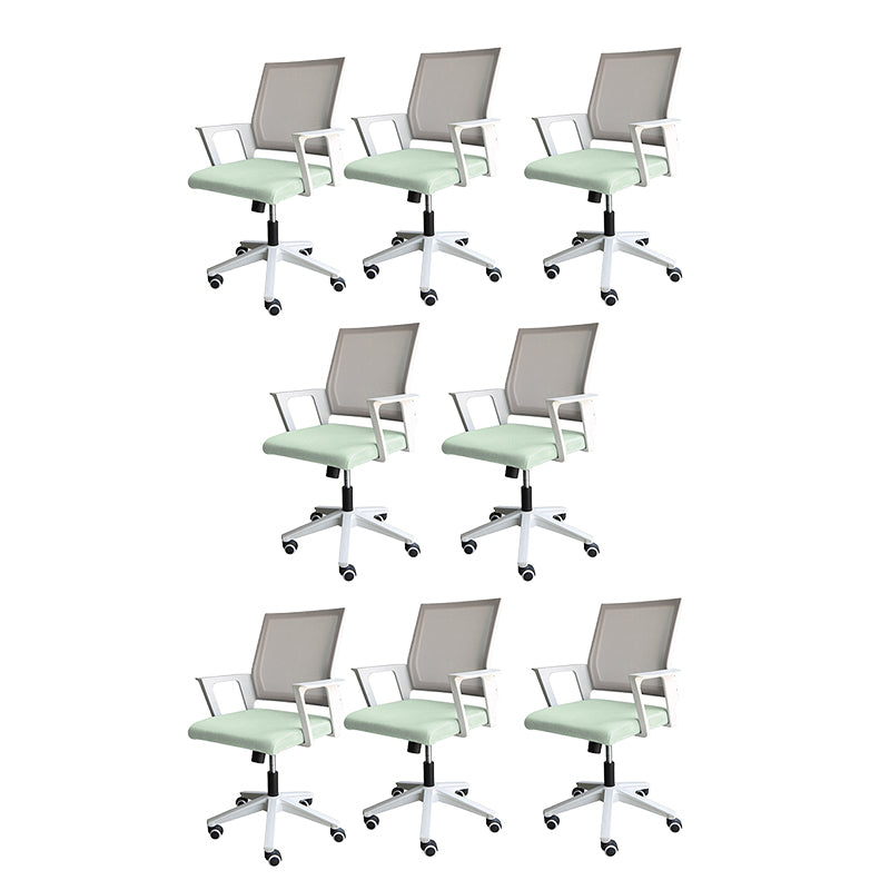 Modern & Contemporary Wheels Chair Fabric Desk Chair Mid-Back Office Chair