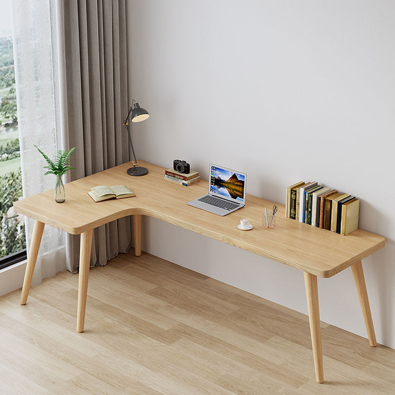 Solid Wood L-Shape Writing Desk Modern&Contemporary Laptop Table