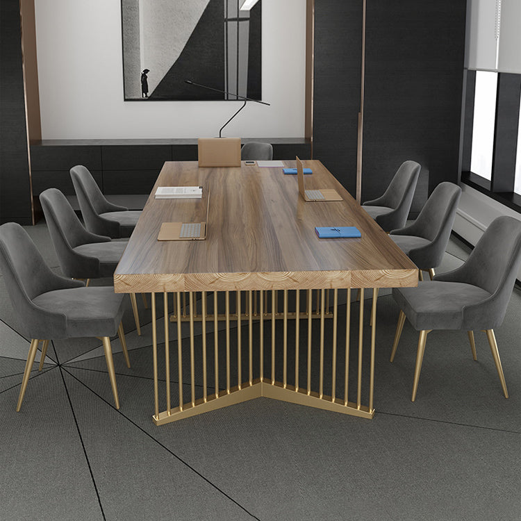 Solid Wood Rectangular Shape Meeting Table Luxury Writing Desk