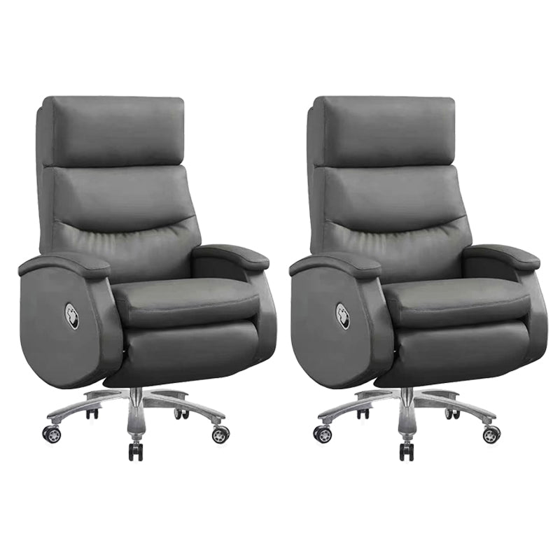 Faux Leather Executive Chair High Back Swivel Arms Included Office Chair