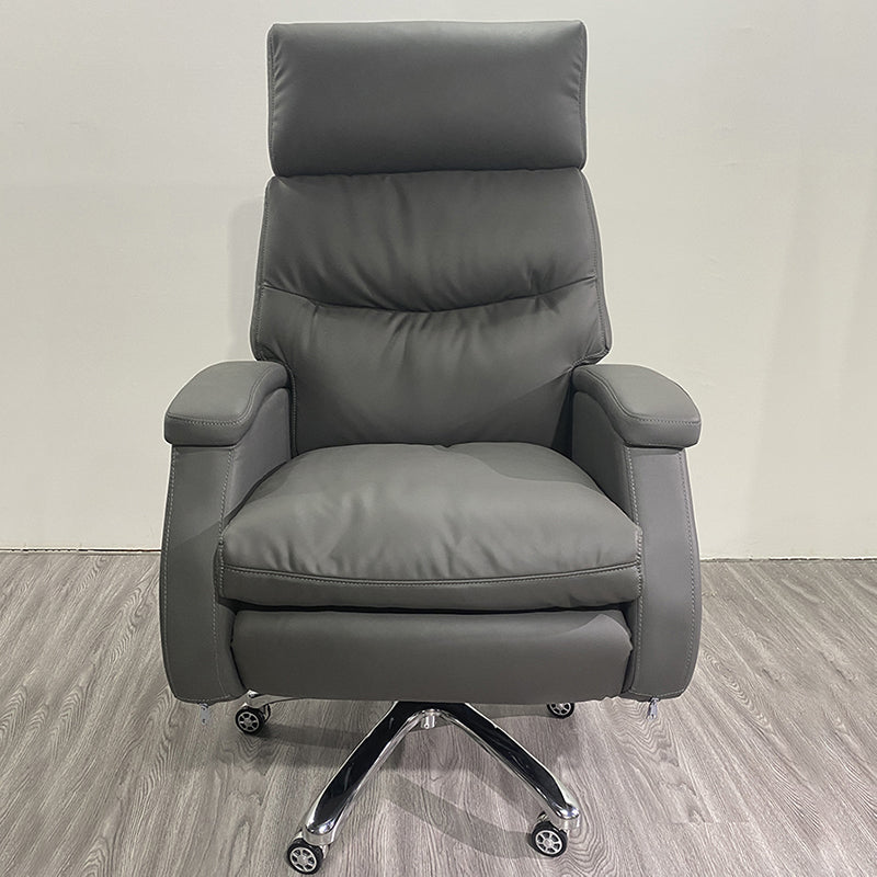 Faux Leather Executive Chair High Back Swivel Arms Included Office Chair