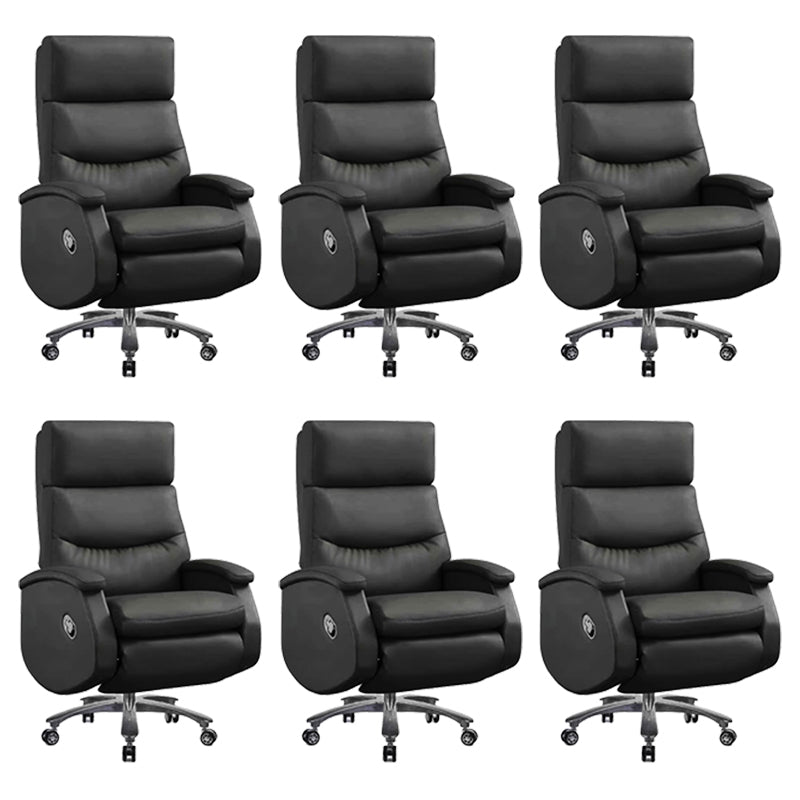 Faux Leather Executive Chair High Back Swivel Arms Included Office Chair