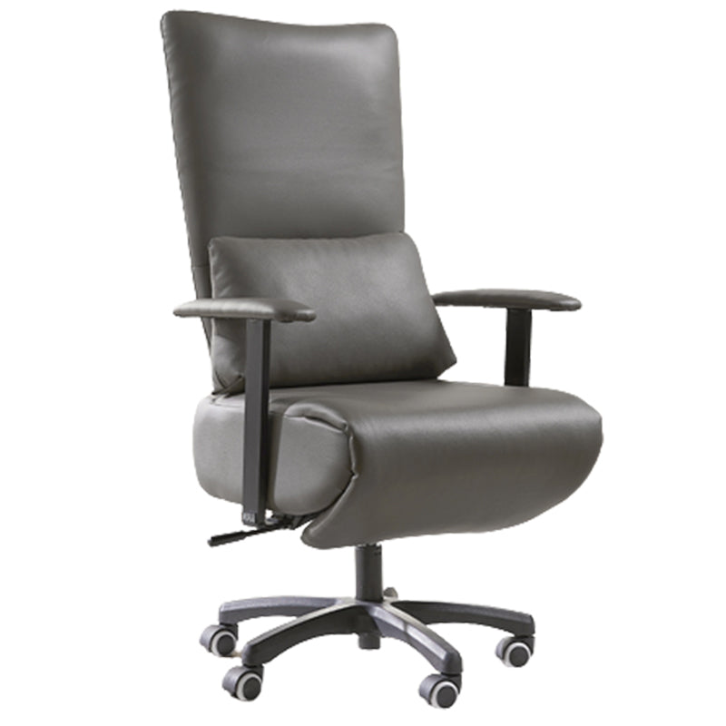 Modern Office Chair Swivel Arm Accent High-Back Leather Chair