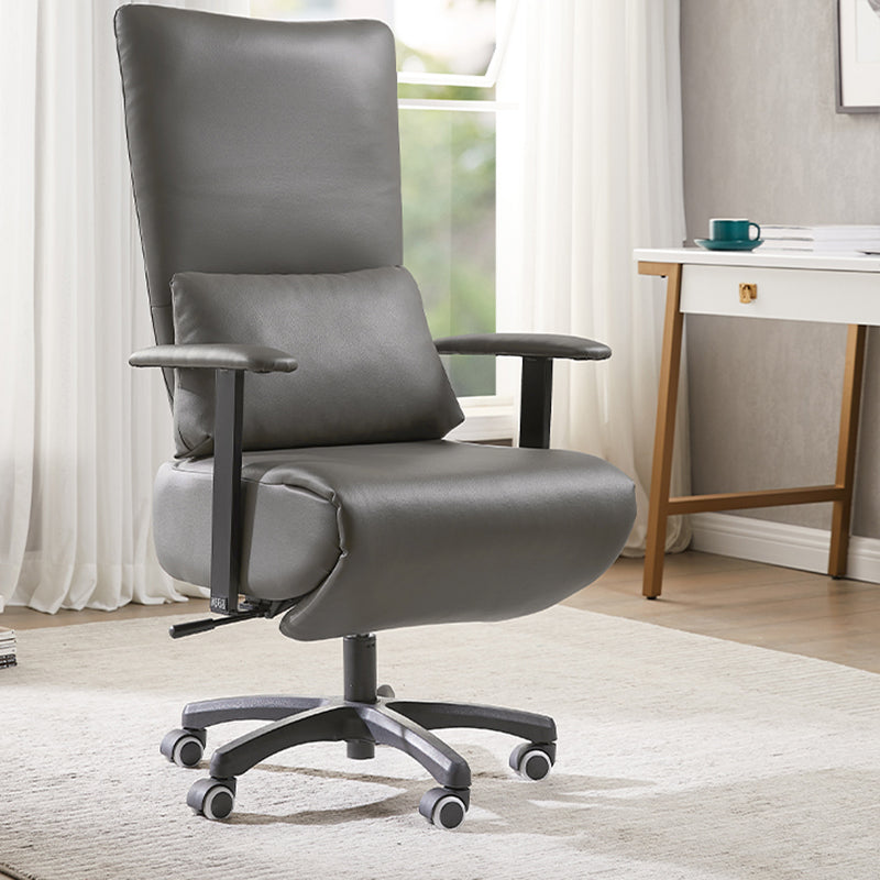 Modern Office Chair Swivel Arm Accent High-Back Leather Chair