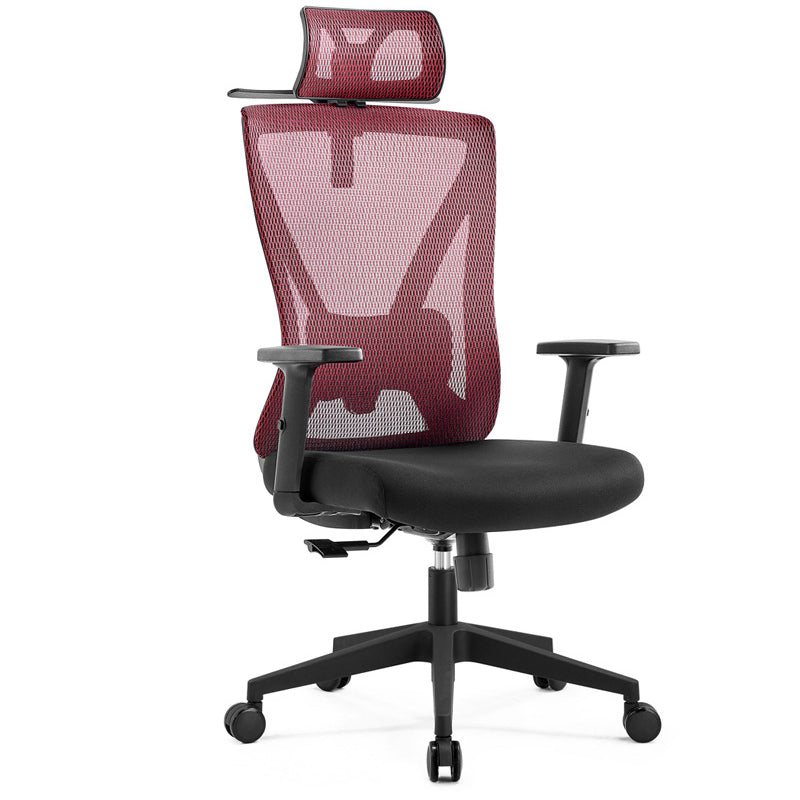 Modern Chair Mesh Computer Chair Mid-Back Chair with Wheels in Black/Red/Blue