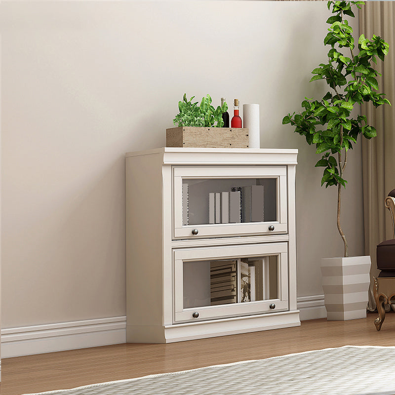 Contemporary Wooden Shelf Bookcase Pure White Standard Shelf for Study Room