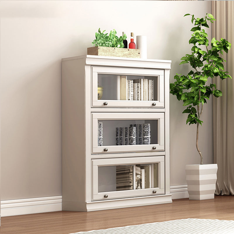 Contemporary Wooden Shelf Bookcase Pure White Standard Shelf for Study Room