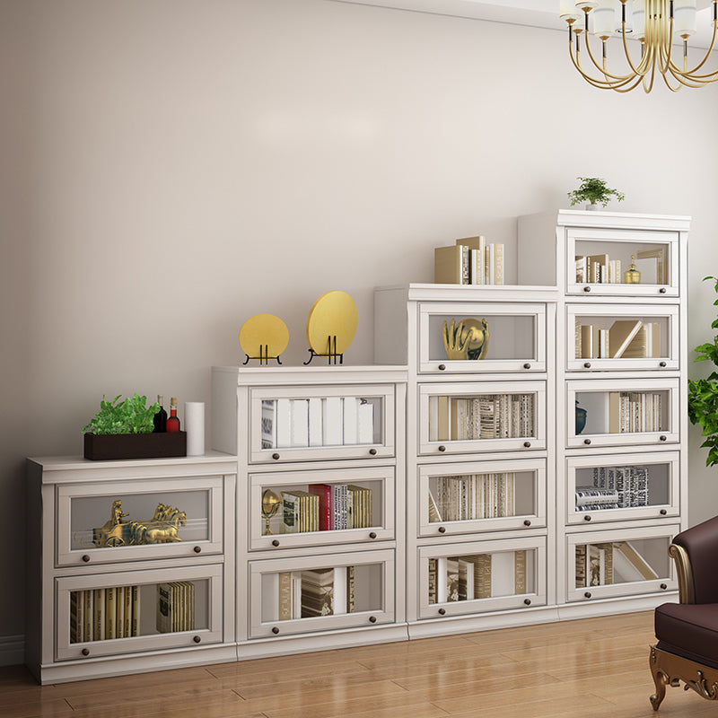 Contemporary Wooden Shelf Bookcase Pure White Standard Shelf for Study Room