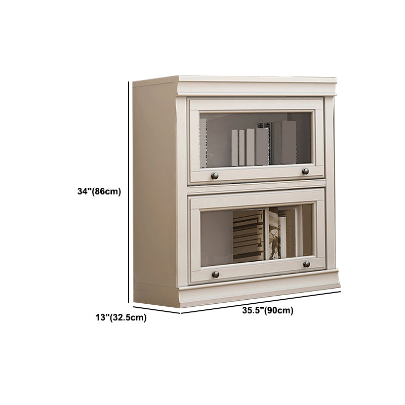 Contemporary Wooden Shelf Bookcase Pure White Standard Shelf for Study Room