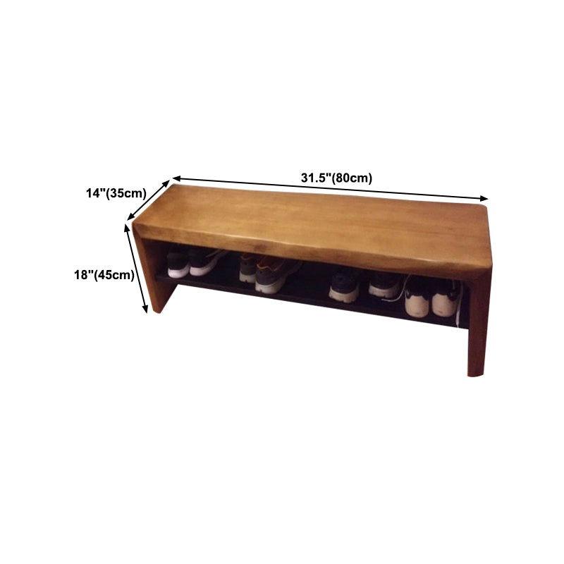 Solid Wood Rectangle Entryway Bench with Storage Entryway and Bedroom Bench