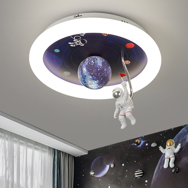 Metal Astronaut Flush Mount Light Lovely LED Ceiling Light for Kid's Room