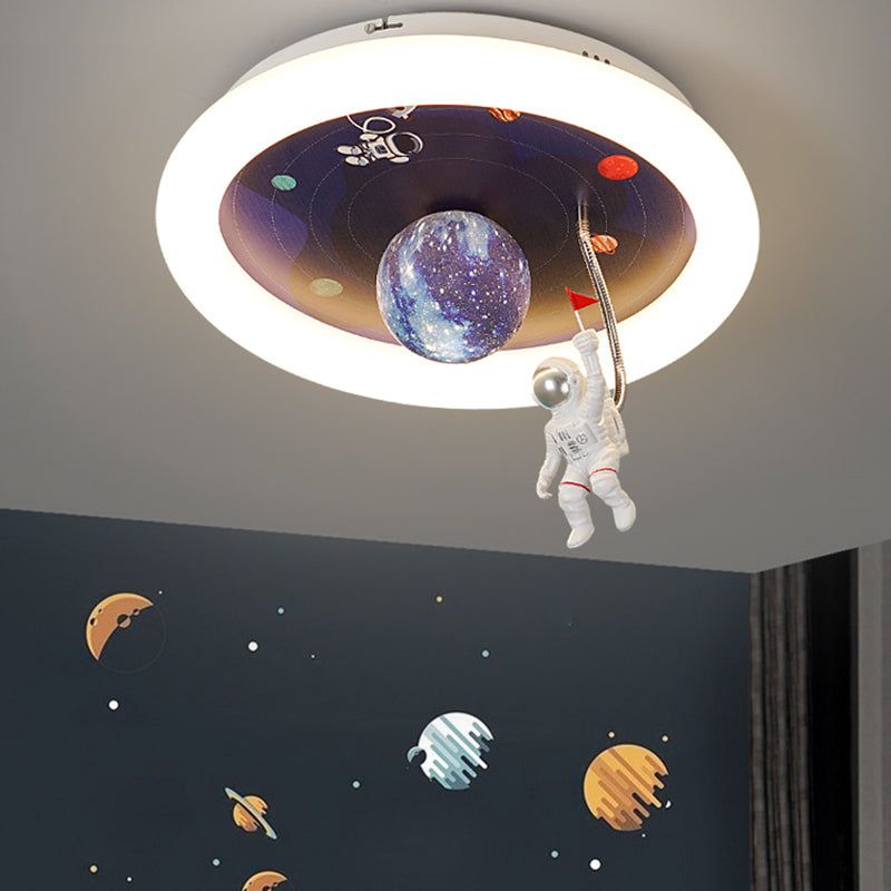 Metal Astronaut Flush Mount Light Lovely LED Ceiling Light for Kid's Room