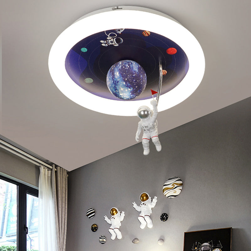 Metal Astronaut Flush Mount Light Lovely LED Ceiling Light for Kid's Room