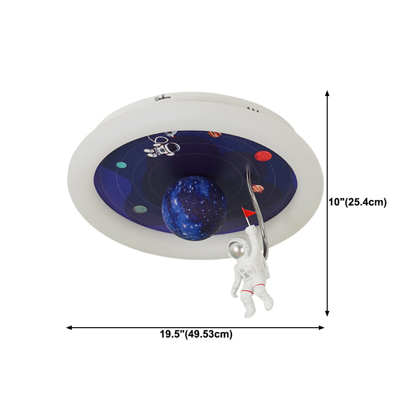 Metal Astronaut Flush Mount Light Lovely LED Ceiling Light for Kid's Room