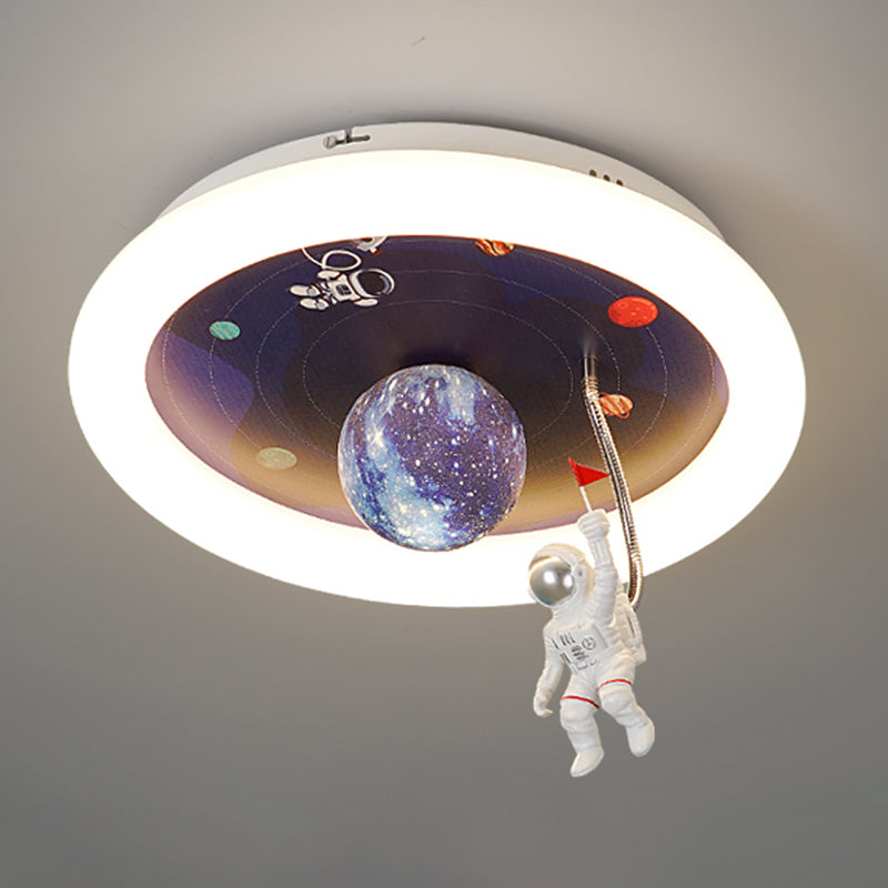 Metal Astronaut Flush Mount Light Lovely LED Ceiling Light for Kid's Room