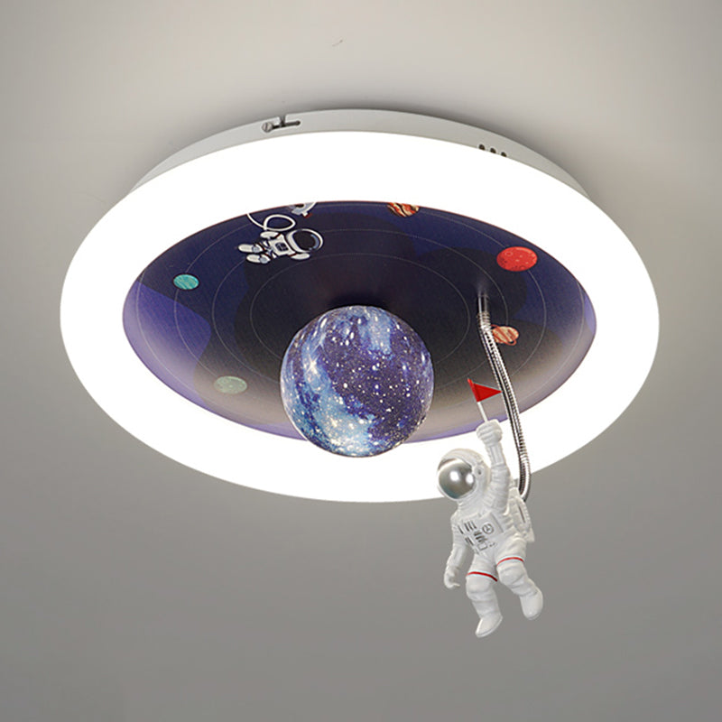 Metal Astronaut Flush Mount Light Lovely LED Ceiling Light for Kid's Room