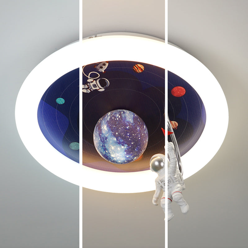 Metal Astronaut Flush Mount Light Lovely LED Ceiling Light for Kid's Room