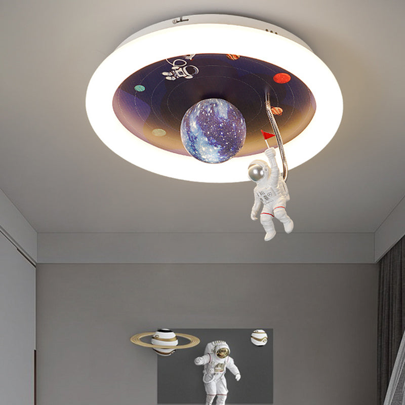 Metal Astronaut Flush Mount Light Lovely LED Ceiling Light for Kid's Room