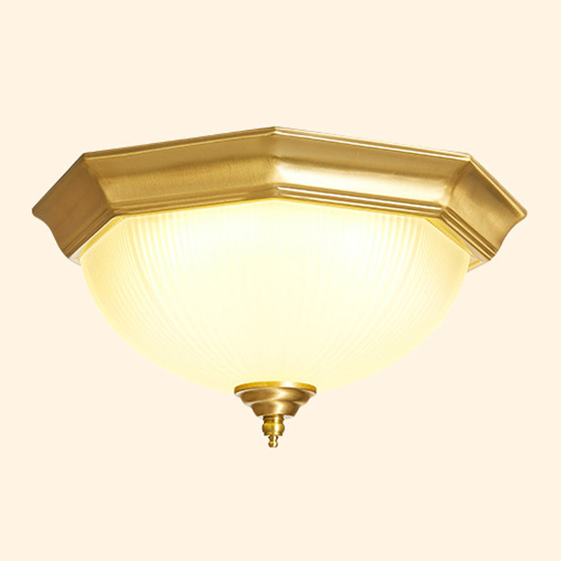 Bowl-Shaped Flush Light Fixture Minimalist Style Glass Living Room Flush Ceiling Light