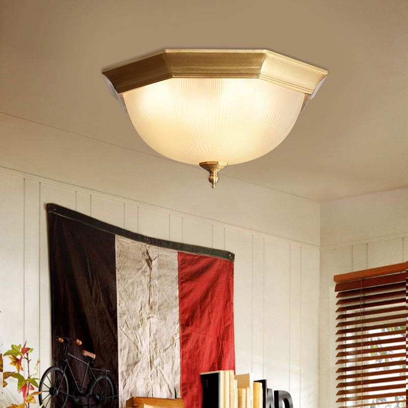 Simplicity Bowl Shape Flush Mount Ceiling Light Glass Flush Light in Gold