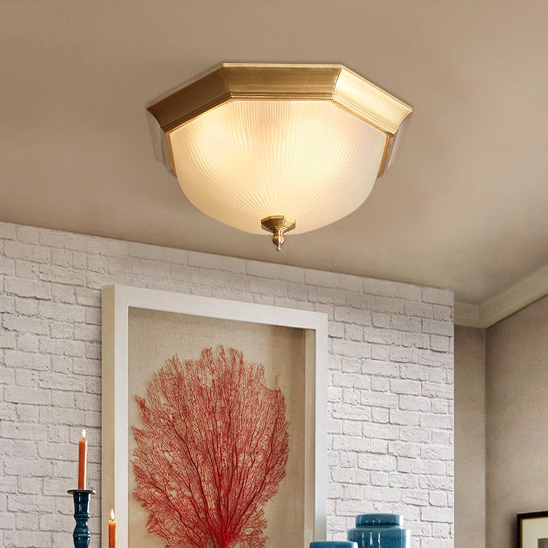 Simplicity Bowl Shape Flush Mount Ceiling Light Glass Flush Light in Gold