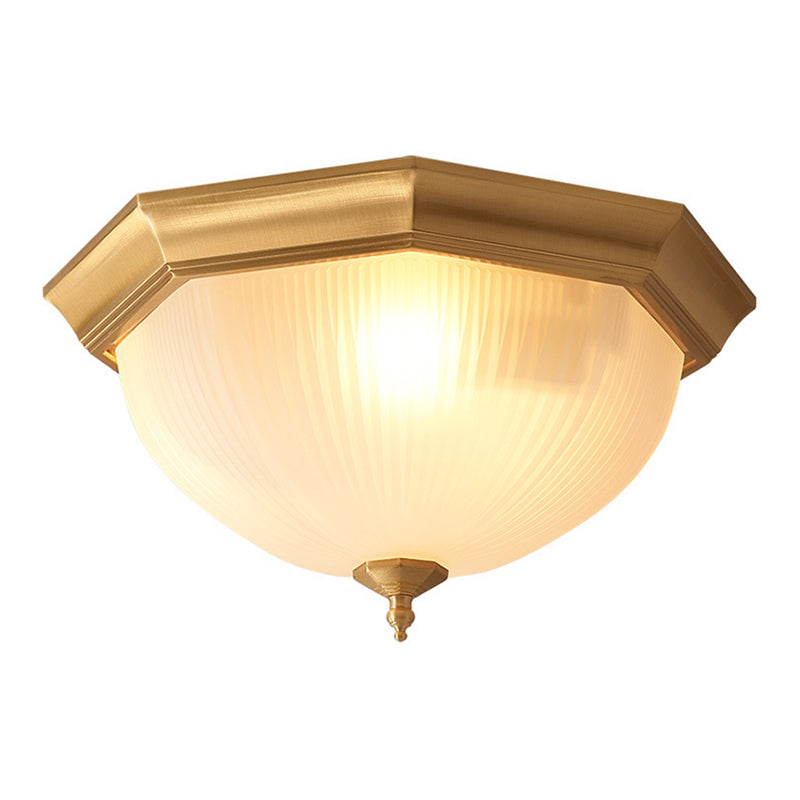 Simplicity Bowl Shape Flush Mount Ceiling Light Glass Flush Light in Gold