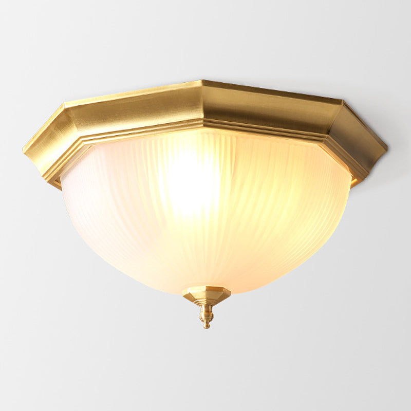 Simplicity Bowl Shape Flush Mount Ceiling Light Glass Flush Light in Gold