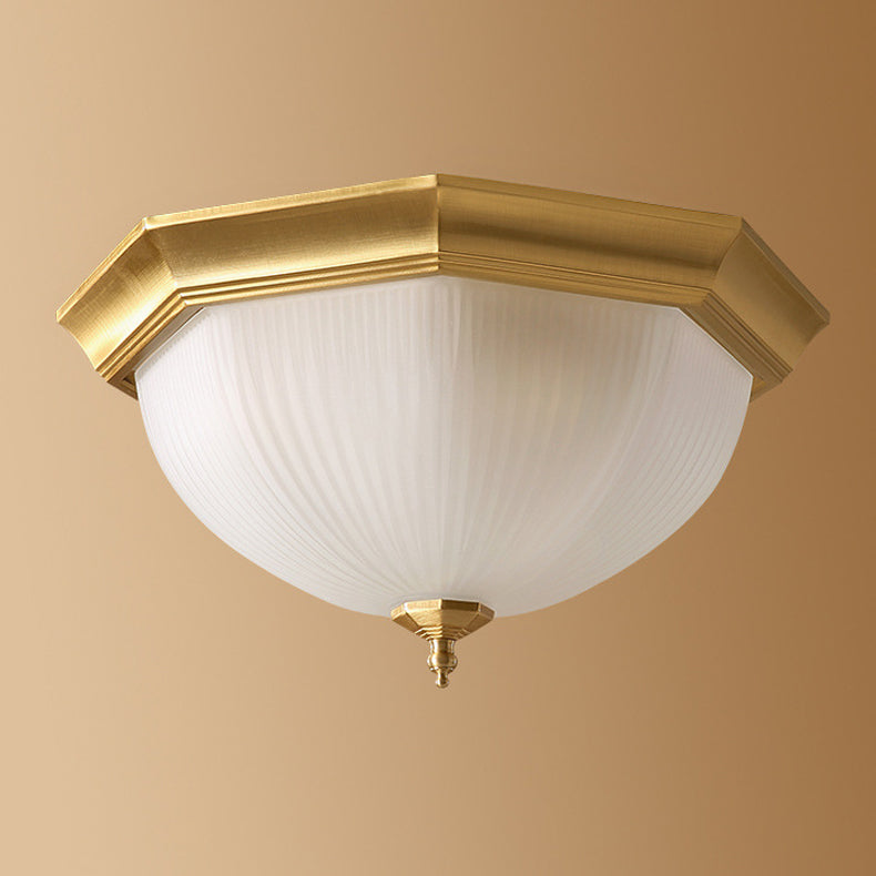 Simplicity Bowl Shape Flush Mount Ceiling Light Glass Flush Light in Gold