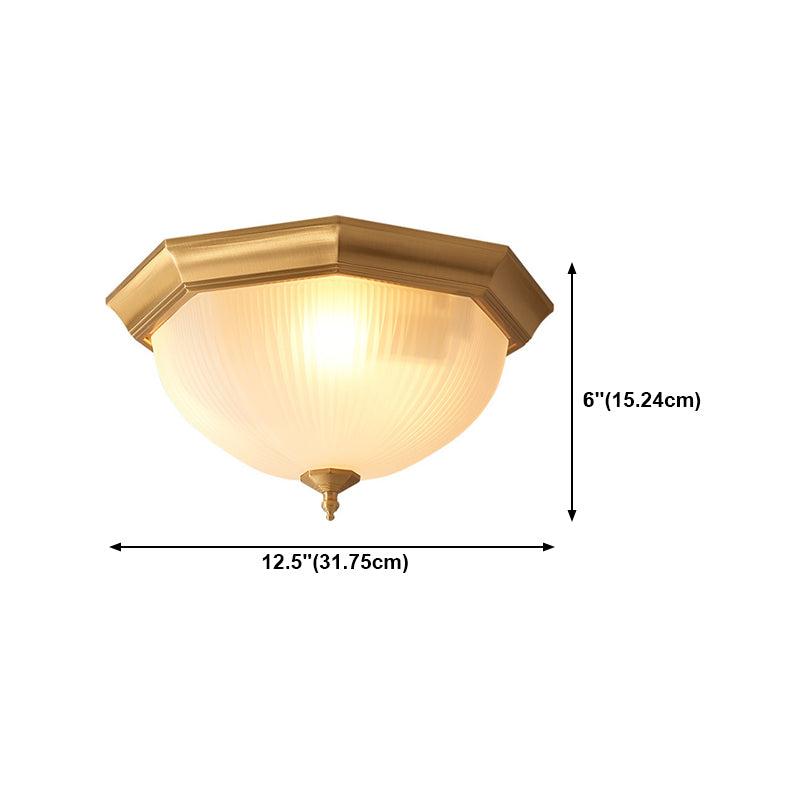 Simplicity Bowl Shape Flush Mount Ceiling Light Glass Flush Light in Gold